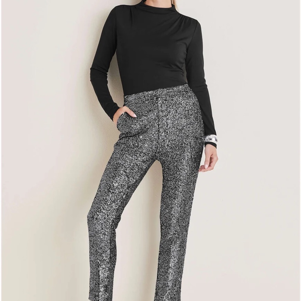 New! Sequin Straight Leg Pants